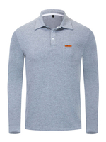 T-shirt pour hommes col rabattu manches longues Polo regular fit gris