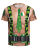 T Shirt St Patrick Top À Manches Courtes Irlandais Unisexe Imprimé Trèfle Déguisements