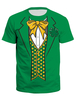 T-Shirt St Patrick Vert Top Imprimé Trèfle Unisexe Irlandais 3D Déguisement