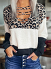 T-shirt Top Femmes Manches Longues à Col V Croisé à Lacets avec Manches Longues Décors Imprimé avec Pois et Rayures Courte T-shirt Femmes