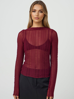 T-shirt transparent à col bijou et manches longues pour femme haut sexy de printemps 2025