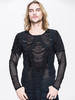 T-shirt transparent slim fit style punk rock gothique pour hommes