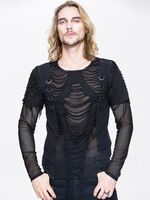 T-shirt transparent slim fit style punk rock gothique pour hommes