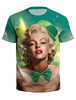 T-shirt Vert St Patrick Imprimé Audrey Hepburn Top Unisexe Irlandais Haut À Manches Courtes Déguisements