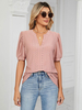 T-shirts À Manches Courtes Rose Claire T-shirt À Col En V Pour Femmes