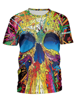 T-shirts à manches courtes T-shirt imprimé squelette col bijou pour hommes