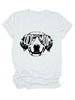 T-shirts blancs col en coton à manches courtes femmes T-shirt