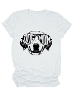T-shirts blancs col en coton à manches courtes femmes T-shirt