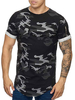 T-shirts Casual Jewel Neck Camouflage Manches courtes