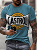 T-shirts Chic bleu Col Rond Imprimé Manches Courtes