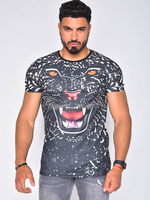 T-shirts Chic Col Bijou Imprimé Manches Courtes
