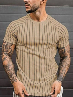 T-shirts Chic Col Bijou Rayures Manches Courtes