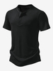 T-Shirts Chic Col Rond En Bouton Manches Courtes En Tricoté