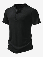 T-Shirts Chic Col Rond En Bouton Manches Courtes En Tricoté