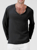 T-shirts Chic Col V Manches Longues Simple unicolore