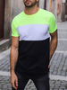 T-shirts Chic Jewel Neck Colour Block Manches Courtes