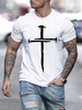 T-shirts Chic Jewel Neck Imprimé Manches Courtes