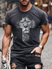 T-shirts Chic Jewel Neck Imprimé Manches Courtes