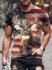 T-shirts Chic Jewel Neck Imprimé Manches Courtes