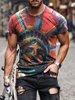T-shirts Chic Jewel Neck Imprimé Manches Courtes