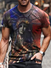 T-shirts Chic Jewel Neck Imprimé Manches Courtes