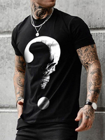 T-shirts Chic Jewel Neck Imprimé Manches Courtes