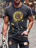 T-shirts Chic Jewel Neck Imprimé Manches Courtes