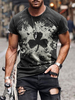 T-shirts Chic Jewel Neck Imprimé Manches Courtes
