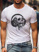 T-shirts Chic Jewel Neck Imprimé Manches Courtes