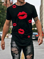 T-shirts Chic Jewel Neck Imprimé Manches Courtes