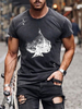 T-shirts Chic Jewel Neck Imprimé Manches Courtes