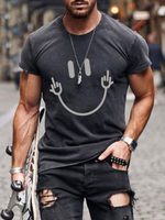 T-shirts Chic Jewel Neck Imprimé Manches Courtes