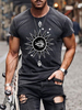 T-shirts Chic Jewel Neck Imprimé Manches Courtes