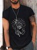 T-shirts Chic Jewel Neck Imprimé Manches Courtes