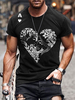 T-shirts Chic Jewel Neck Imprimé Manches Courtes