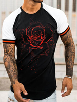 T-shirts Chic Jewel Neck Imprimé Manches Courtes