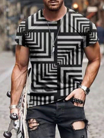 T-shirts Chic Jewel Neck Imprimé Manches Courtes