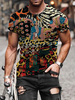 T-shirts Chic Jewel Neck Imprimé Manches Courtes