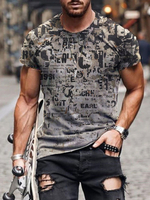 T-shirts Chic Jewel Neck Imprimé Manches Courtes