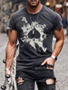 T-shirts Chic Jewel Neck Imprimé Manches Courtes