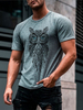 T-shirts Chic Jewel Neck Imprimé Manches Courtes