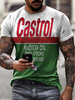 T-shirts Classique castrol Col Rond Imprimé Manches Courtes