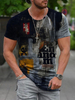 T-shirts Classique Col Bijou Imprimé Manches Courtes