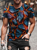 T-shirts Classique Col Bijou Imprimé Manches Courtes