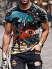 T-shirts Classique Col Bijou Imprimé Manches Courtes