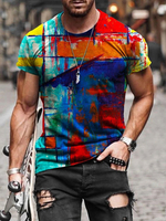 T-shirts Classique Col Bijou Imprimé Manches Courtes