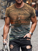 T-shirts Classique Col Bijou Imprimé Manches Courtes