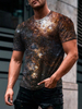 T-shirts Classique Col Bijou Imprimé Manches Courtes