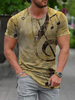 T-shirts Classique Col Bijou Imprimé Manches Courtes