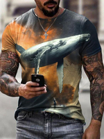 T-shirts Classique Col rond Imprimé Manches Courtes